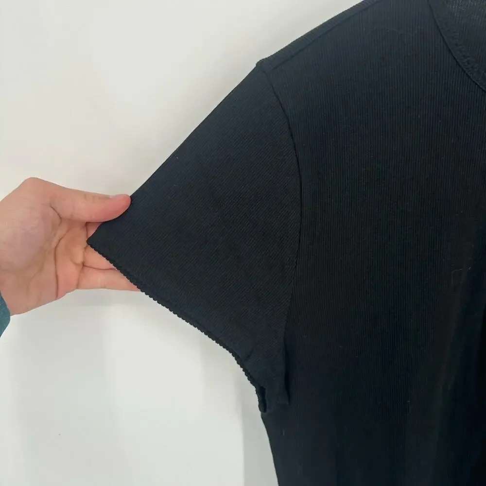 NWT J. Crew Fine Rib Short-sleeve T-shirt Black Size XXL  Classic Minimalist
